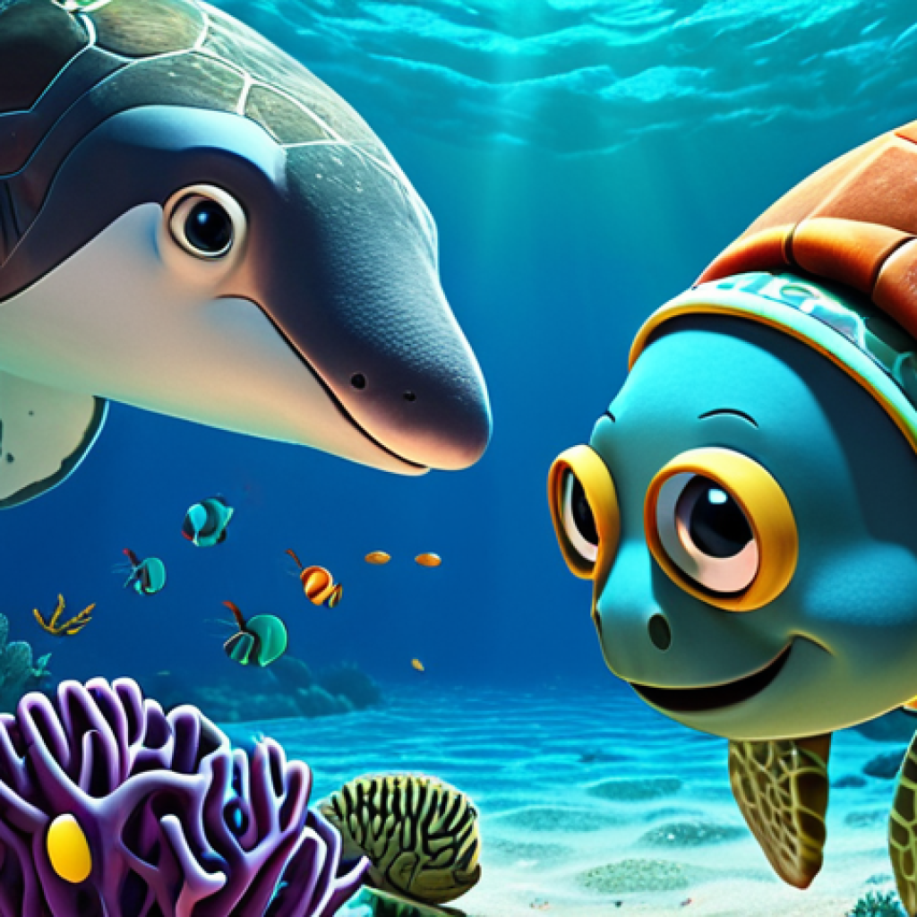 2

**Image Prompt 2:**
The Octonauts team (Captain Barnacles, Kwazii, Peso) in a heartwarming and empathetic scene, collaborating closely with diverse marine creatures (e.g., a wise whale, a concerned sea turtle) to gently address a subtle ocean challenge like untangling a 'ghost net' or relocating a vulnerable species in a beautiful, richly detailed coral reef. Expressions convey compassion, teamwork, and a shared sense of responsibility for the ocean. Focus on character emotion, collaborative problem-solving, and the vibrant beauty of marine life. Animated style, educational and inspiring. --ar 16:9 --v