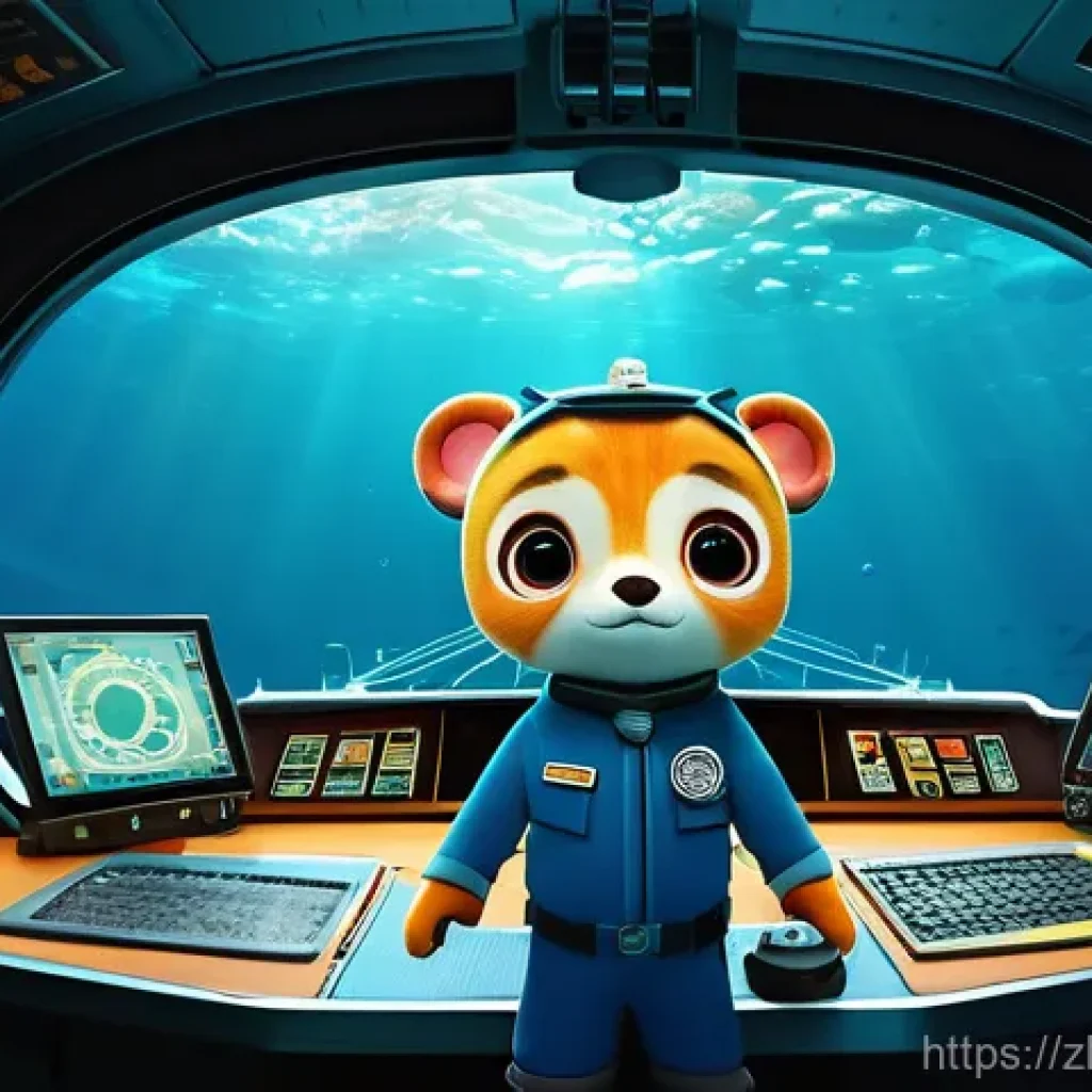 옥토넛 바나클스의 리더십 철학 - **Prompt:** A detailed, vibrant illustration of Captain Barnacles and the Octonauts crew navigating ...