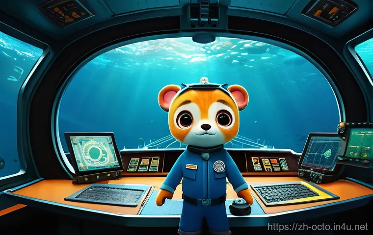 옥토넛 바나클스의 리더십 철학 - **Prompt:** A detailed, vibrant illustration of Captain Barnacles and the Octonauts crew navigating ...