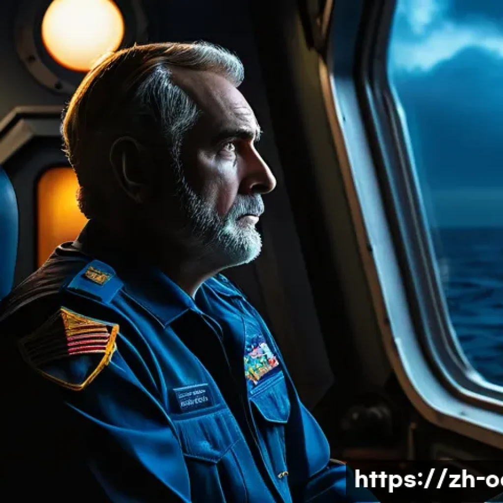 옥토넛 시즌별 가장 슬픈 순간 - **Prompt:** Captain Barnacles stands on the bridge of the Octopod, looking out through the large pan...