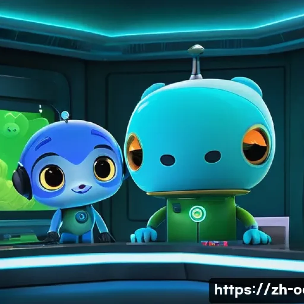 옥토넛 대원들 간의 팀워크 사례 - **Prompt 1: Collaborative Brainstorming in the Octopod**
A vibrant, detailed illustration of the...