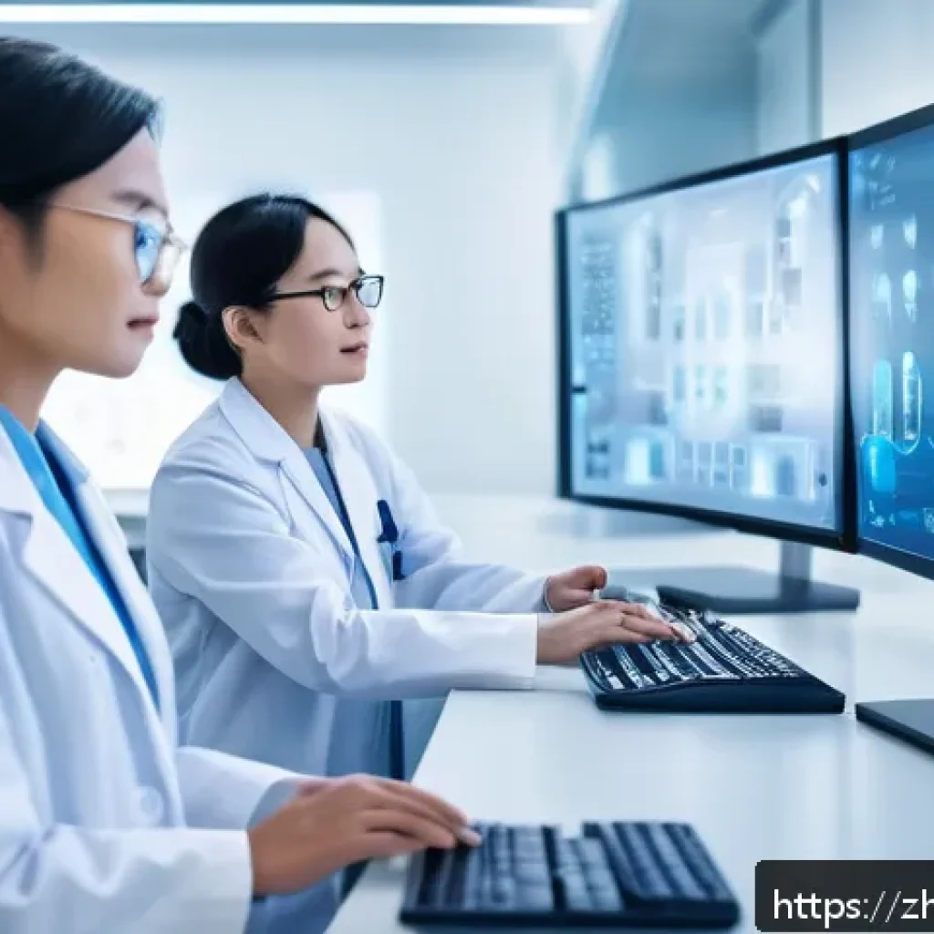 옥토넛 페이소의 의학적 성과 - A futuristic medical laboratory scene showcasing a multidisciplinary team of professionals including...