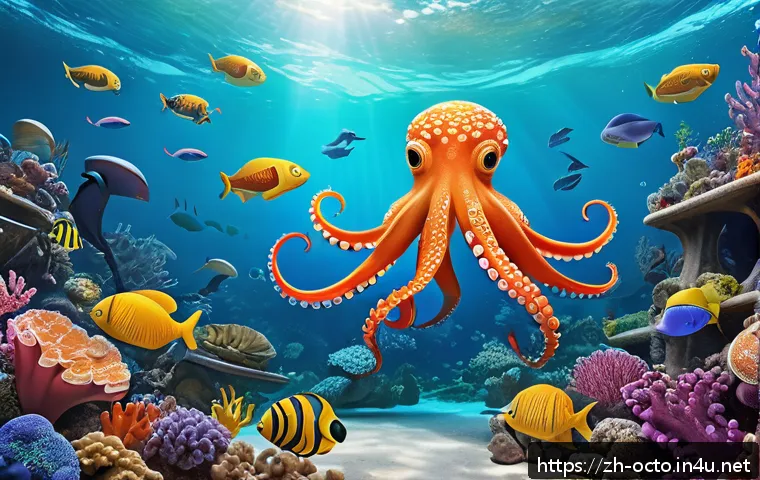 옥토넛 시청자 반응 변화 - A vibrant underwater scene featuring a diverse team of animated octopus characters wearing colorful ...