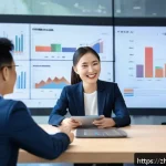 옥토넛 탐험에서의 리더십 사례 - A dynamic corporate team meeting scene in a modern high-tech office, showcasing diverse professional...